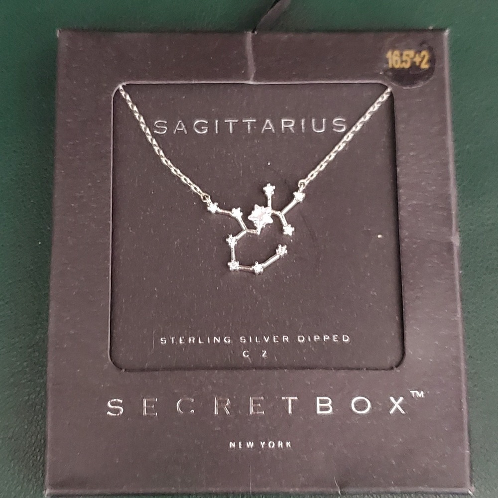 Secretbox Sagittarius Necklace Sterling Silver Dipped with Crystals New in‎ Box - Picture 4 of 4
